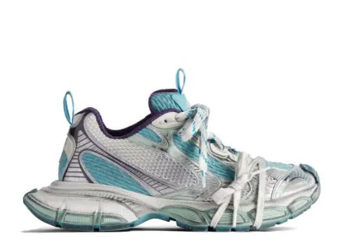 B@lenciag* 3XL Ski Sneaker White Blue Purple