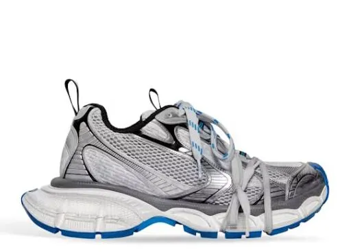 B@lenciag* 3XL Ski Sneaker Grey White Blue