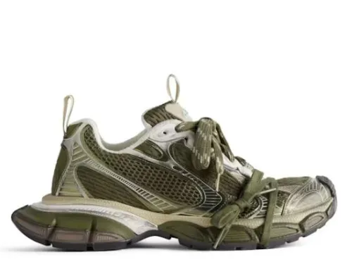 B@lenciag* 3XL Ski Sneaker Dark Green Light Beige