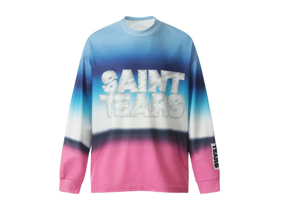 Saint Mich@el Tears Full Print Long Sleeve Blue Pink