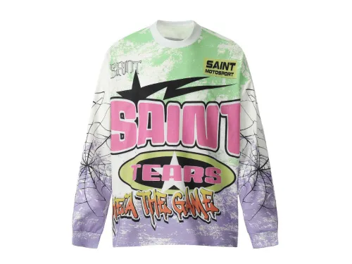 Saint Mich@el Tears Full Print Long Sleeve Tear the Game