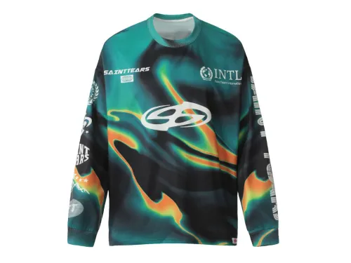 Saint Mich@el Tears Full Print Long Sleeve Vintage Autumn/Winter T-Shirt