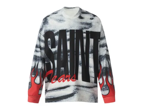 Saint Mich@el Tears Full Print Red Fire Long Sleeve
