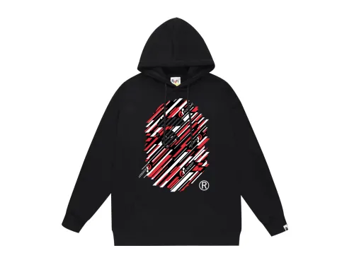 BAPE × Gran Turismo collaboration diagonal-striped Ape Head logo hoodie