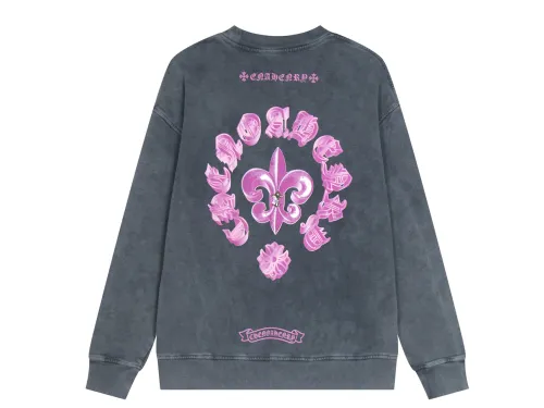 Chrome Hearts latest basic crewneck sweatshirt Gray/Pink