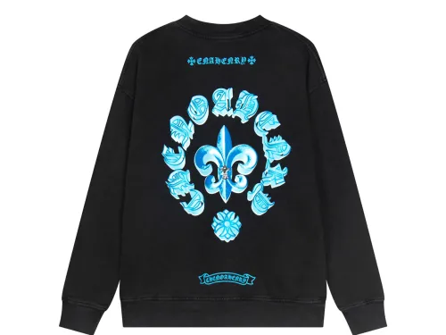Chrome Hearts latest basic crewneck sweatshirt Black/Blue