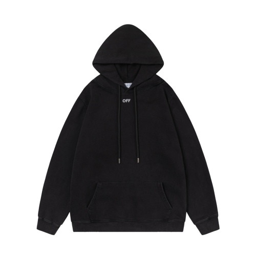 Off-White 24SS new colorful portrait oil painting washed hoodie Black