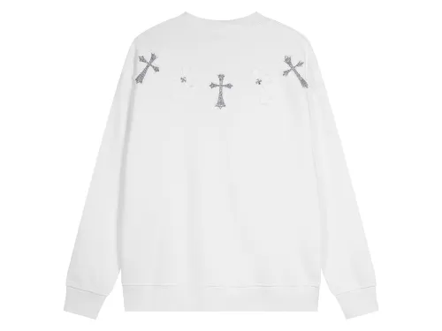 Chrome Hearts latest heavy-weight basic crewneck sweatshirt in white