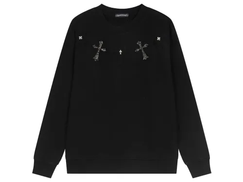 Chrome Hearts latest heavy-weight basic crewneck sweatshirt in black