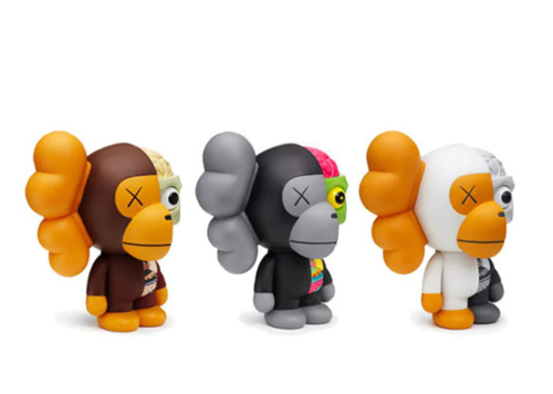 KAWS x BAPE Dissected Milo figures