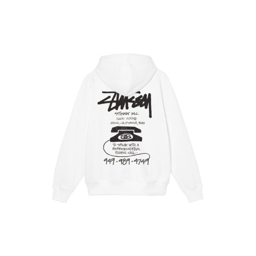 Stu$$y OLD PHONE TEE pigment dyed graphic print hoodie with vintage phone design