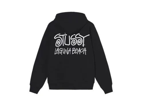 Stu$$y LAGUNA BEACH short-sleeve hoodie with script logo graphic print