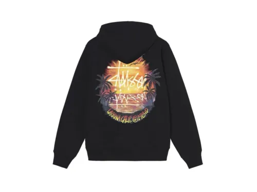 Stu$$y SS24 sunset palm tree scenic graphic print hoodie
