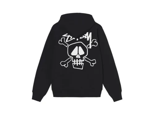 Stu$$y Skull & Bones Tee Pigment Dyed Graphic Printed Hoodie
