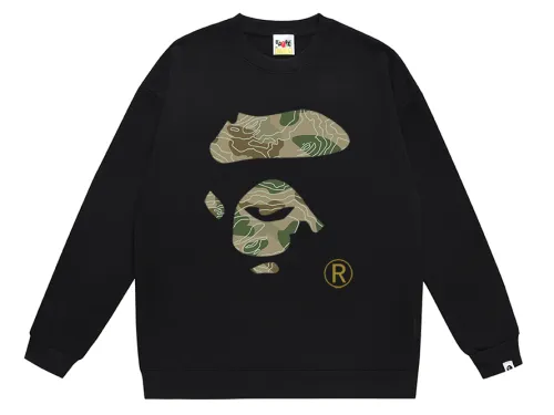 BAPE camo Ape Face logo graphic crewneck sweatshirt