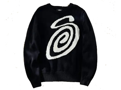 Stussy S curly mosquito coil knit sweater