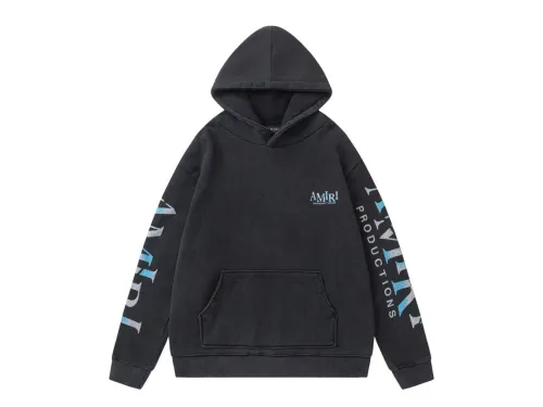 AMIRI Ghost Face Washed Distressed Hoodie