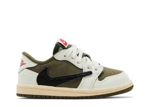 Travis Scott x Jordan 1 Retro Low  'Reverse Olive / Medium Olive' Kid (LN5 A1)