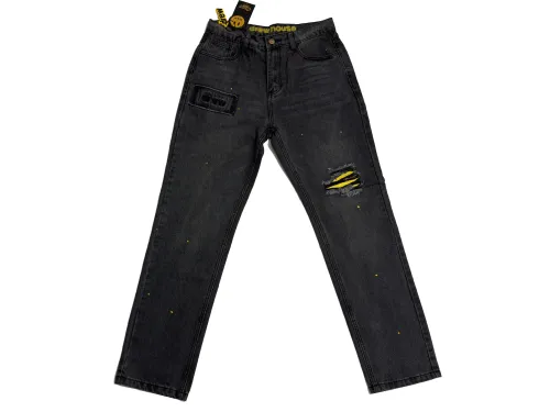 Drew House Broken Hole Washed Splash Ink Jeans