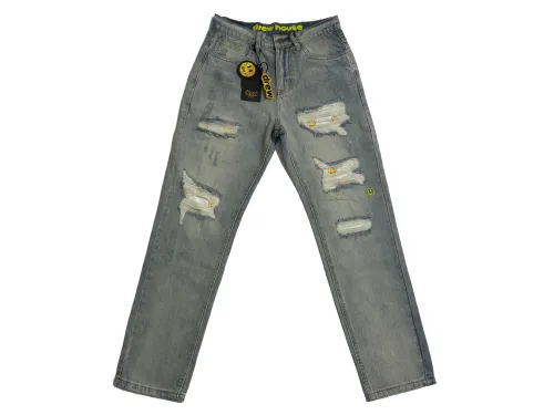 Drew House Smiley Face Jeans With Holes