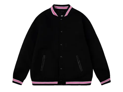 Stussy S Talk Melton Varsity Jacket