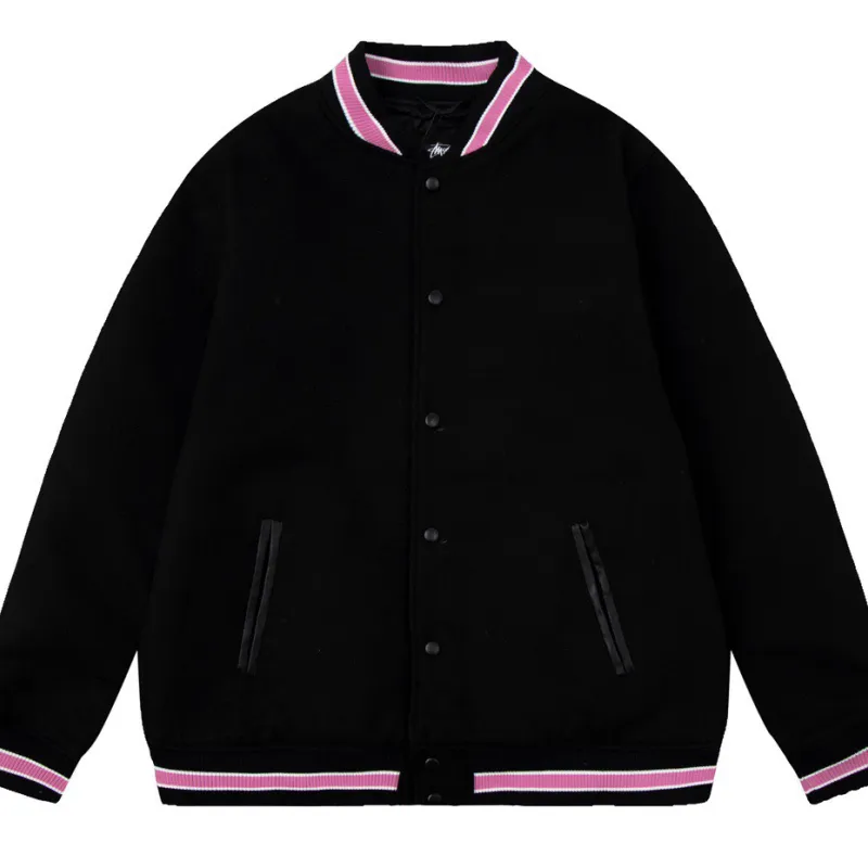 Stussy S Talk Melton Varsity Jacket