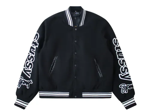 Stussy FW24 Embroidery ArmsVarsity Jacket