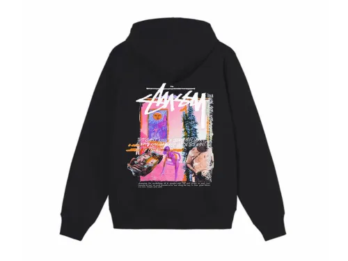Stussy Daydream Graffiti Print Zipper Hoodie