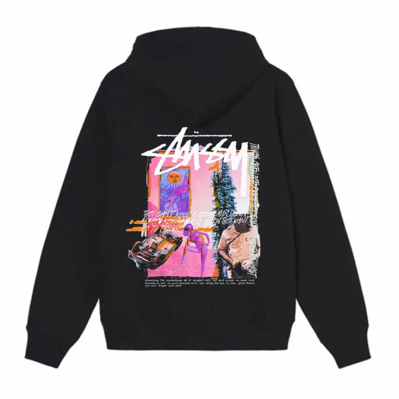 Stussy Daydream Graffiti Print Zipper Hoodie
