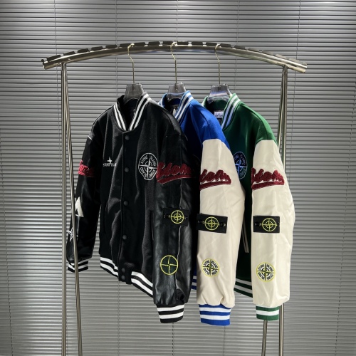 Stone 1Sland stone island splicing baseball tweed jacket