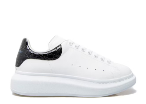 Alexande* McQuee* Oversized Sneaker Black Crocodile