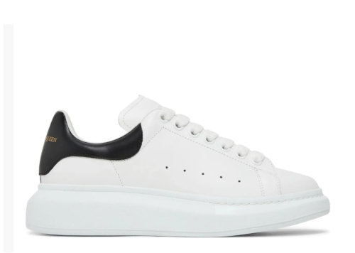 Alexande* McQuee* Oversized Sneaker ‘White Black  (Black Leather Heel)