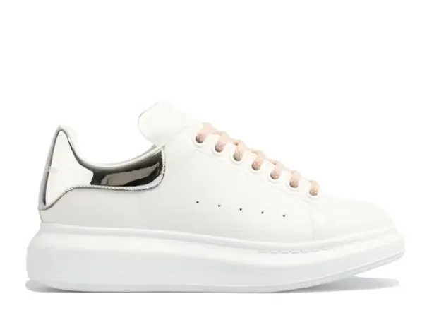 Alexande* McQuee* Oversized Sneaker White Silver Pink