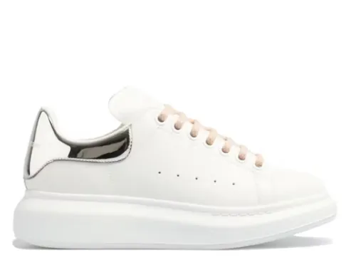 Alexande* McQuee* Oversized Sneaker White Silver Pink