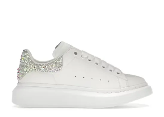Alexande* McQuee* Oversized Sneaker White Crystals