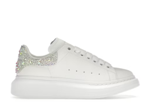 Alexande* McQuee* Oversized Sneaker White Crystals
