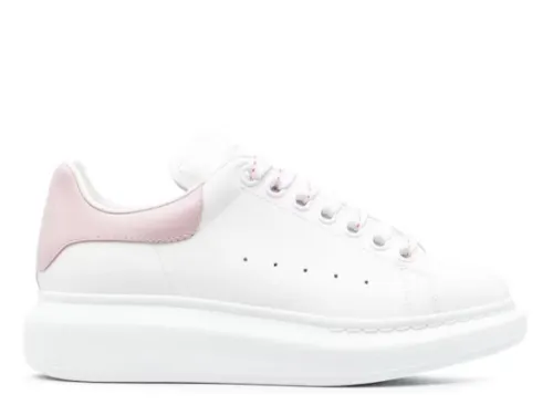 Alexande* McQuee* Oversized Sneaker White Light Pink Leather