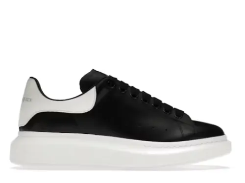 Alexande* McQuee* Oversized Sneaker Black White Heel