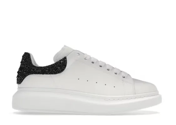 Alexande* McQuee* Oversized Sneaker White Black Crystals