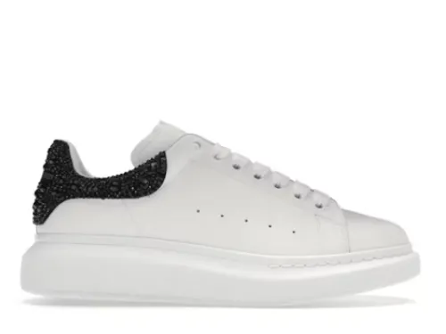 Alexande* McQuee* Oversized Sneaker White Black Crystals