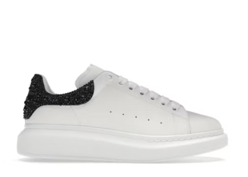 Alexande* McQuee* Oversized Sneaker White Black Crystals