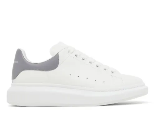 Alexande* McQuee* Oversized Sneaker White Grey Leather