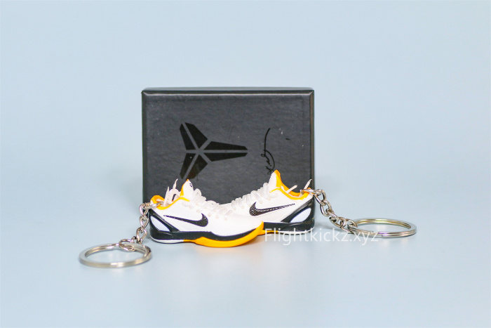 Mini Sneaker Nike Zoom Kobe 6 Protro Playoff Pack White Del Sol 3D keychain