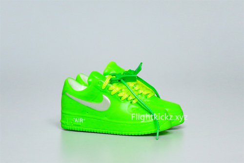 Mini Sneaker Nike Air Force 1 Low Off-White Light Green Spark 3D keychain