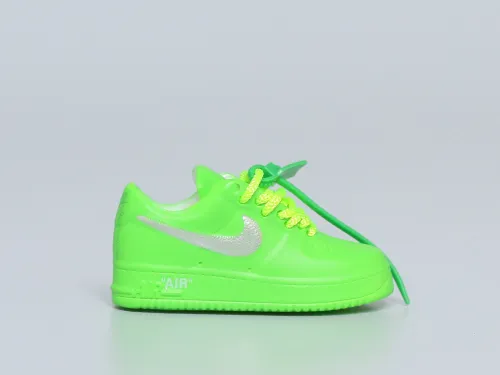 Mini Sneaker Nike Air Force 1 Low Off-White Light Green Spark 3D keychain