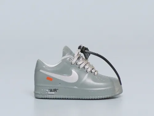 Mini Sneaker Off-White x Nike Air Force 1 Low Ghost Grey 3D keychain