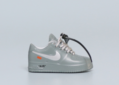 Mini Sneaker Off-White x Nike Air Force 1 Low Ghost Grey 3D keychain