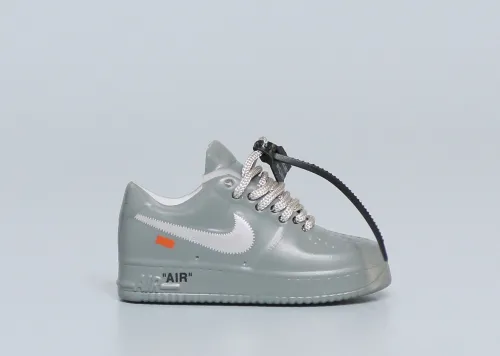 Mini Sneaker Off-White x Nike Air Force 1 Low Ghost Grey 3D keychain