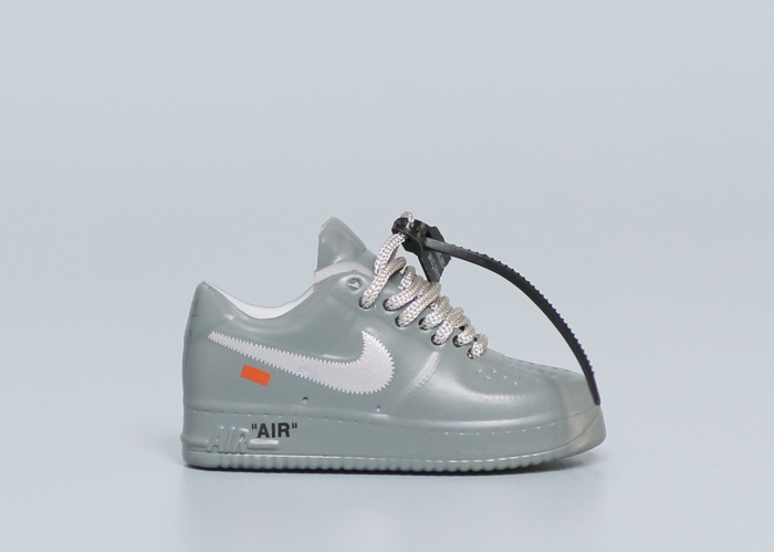 Mini Sneaker Off-White x Nike Air Force 1 Low Ghost Grey 3D keychain