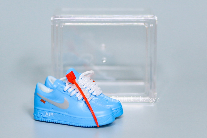 Mini Sneaker Air Force 1 Low Off-White MCA University Blue 3D keychain
